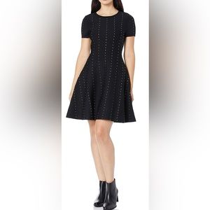 The Kooples Women’s Studded Knit Dress, Black with gold and silver studs -size 2